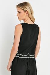 PixieGirl Petite Women's Black Embroidered Sleeveless Top | PixieGirl 4