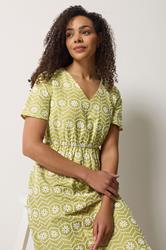 M&Co Light Green Floral Broderie Cotton Maxi Dress | M&Co 4