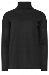 LTS Tall Black Soft Touch Roll Neck Top