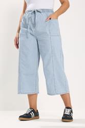 YOURS Plus Size Bleached Blue Cropped Jeans | Yours Clothing 3