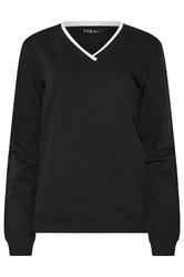 LTS Tall Black Contrast Ribbed Trim Sweatshirt | Long Tall Sally 6