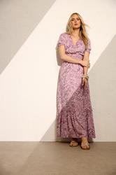 LTS Tall Women's Pink Floral Shirred Maxi Dress | Long Tall Sally 3