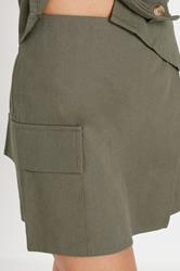 PixieGirl Petite Women's Khaki Green Cotton Cargo Pocket Skort | PixieGirl 6