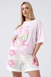 LIMITED COLLECTION Plus Size White Flower Crochet Shorts | Yours Clothing 3