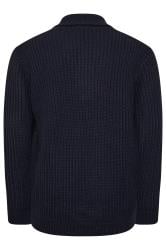 BadRhino Big & Tall Navy Blue Shawl Jumper | BadRhino 5