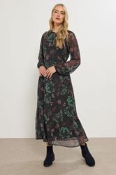 LTS Tall Black Chiffon Floral Maxi Dress | Long Tall Sally 3