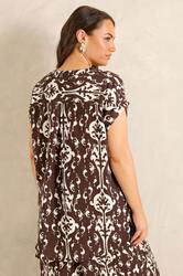 EVANS Plus Size Chocolate Top & Trouser Set | Evans 2