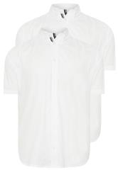 BadRhino Big & Tall 2 PACK White Short Sleeve Poplin Shirts