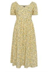 YOURS Curve Yellow Lemon Print Maxi Dress