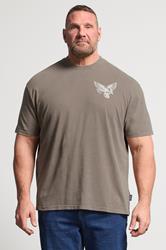 BadRhino Big & Tall Brown Acid Wash Falcon Graphic T-Shirt | BadRhino 1