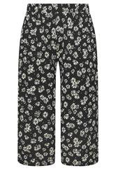 YOURS Curve Black Daisy Print Jersey Culottes | Yours Clothing 5