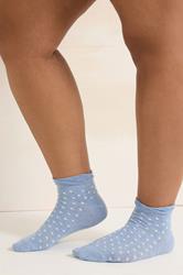 YOURSET 4 PACK Plus Size Blue Tonal Stripe Ankle Socks | Yours  2
