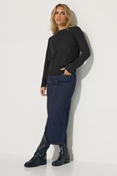 PixieGirl Petite Women's Dark Blue Pocket Patch Denim Skirt | PixieGirl 3