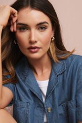 LTS Tall Blue Denim Pocket Collar Shirt | Long Tall Sally 5