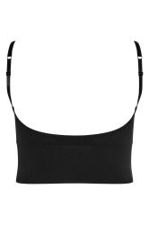 Plus Size Black Seamless Padded Crop Bralette Top | Yours Clothing 6
