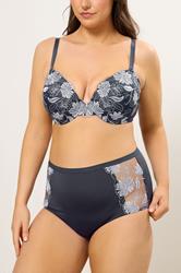 YOURS Curve Navy Blue Floral Embroidered Full Briefs | Yours Clothing 3