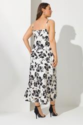 YOURS LONDON Plus Size White Floral Print Ruffle Wrap Dress | Yours Clothing 2