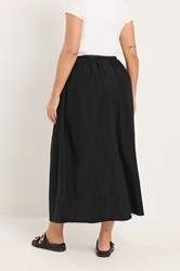YOURS Plus Size Black Linen Maxi Skirt | Yours Clothing 2