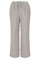 YOURS Curve Cream & Black Stripe Trousers
