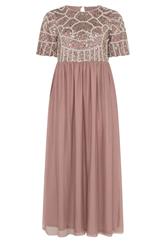 LUXE Curve Pink Embellished Maxi Dress