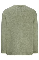JACK & JONES Big & Tall Seagrass Green Crew Neck Knit Jumper | BadRhino 4