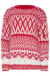 LTS Tall Red & White Fairisle Jumper