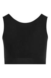 YOURS Plus Size Black Seamless Longline Padded Bralette Top | Yours Clothing 4