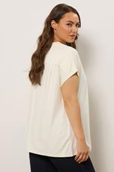 EVANS Curve Cream Premium Jersey Pleat Swing Top | Evans 2