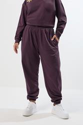 YOURS Plus Size Purple Cuffed Leg Joggers | Yours Clothing 1