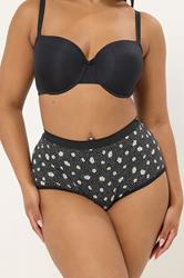 YOURSET 5 PACK Plus Size Black & Yellow Daisy Full Briefs | Yours Clothing 2