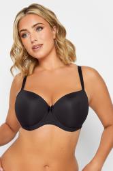 YOURS Plus Size Black Moulded Underwired T-Shirt Bra | Yours Clothing 1