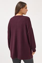 YOURS Plus Size Purple Diamante Soft Touch Jumper | Yours Clothing 2