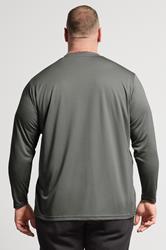 IronRhino Big & Tall Grey Performance Long Sleeve T-Shirt | BadRhino 2