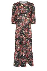 PixieGirl Petite Women's Black Spot & Floral Print Maxi Dress | PixieGirl 5