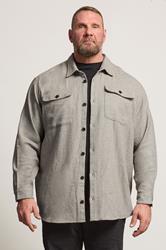 JACK & JONES Big & Tall Brown Woven Check Overshirt | BadRhino 3