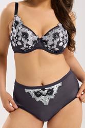 YOURS Plus Size Purple Floral Lace Mesh Full Briefs | Yours Clothing 3