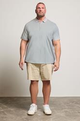 JACK & JONES Big & Tall Light Grey Paulos Polo Shirt | BadRhino 1