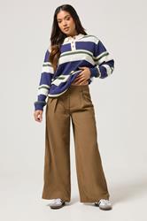 PixieGirl Petite Women's Brown Pleated Formal Trousers | PixieGirl 3