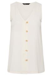 YOURS Curve Ivory White Textured Waistcoat