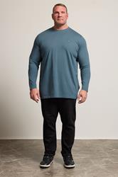 BadRhino Big & Tall Petrol Blue Extra Long Core Long Sleeve T-Shirt | BadRhino 1