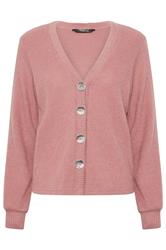 PixieGirl Petite Pink Marl Ribbed Soft Touch Cardigan