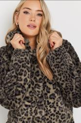 LTS Tall Brown Leopard Print Faux Fur Coat | Long Tall Sally 5
