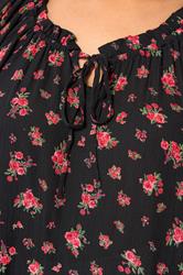 YOURS Plus Size Black Ditsy Floral Bardot Top | Yours Clothing 4