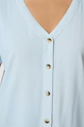 M&Co Blue Button Front Blouse | M&Co 5