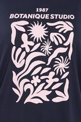 YOURS Plus Size Navy Blue 'Botanique Studios' Graphic T-Shirt | Yours Clothing 4