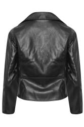 Petite Black Faux Leather Biker Jacket | PixieGirl  7
