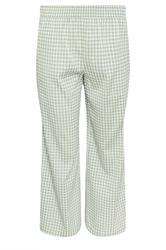 PixieGirl Petite Green Gingham Wide Leg Trousers