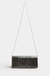 Silver Faux Leather Metallic Clutch Bag | Yours Clothing 3