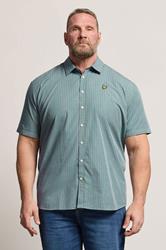 LYLE & SCOTT Big & Tall Blue Fine Check Shirt | BadRhino 3