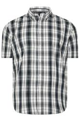 BadRhino Big & Tall Black & White Short Sleeve Check Shirt